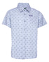 SALTY CREST GREY/BLACK PARTY SHIRT SHORT SLEEVE BUTTON UP  - YOUTH